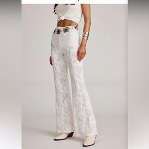 12 Tribe Maddox White Sequin Lace Pants